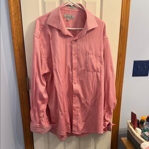 Men's Pink Striped Button-Down Shirt